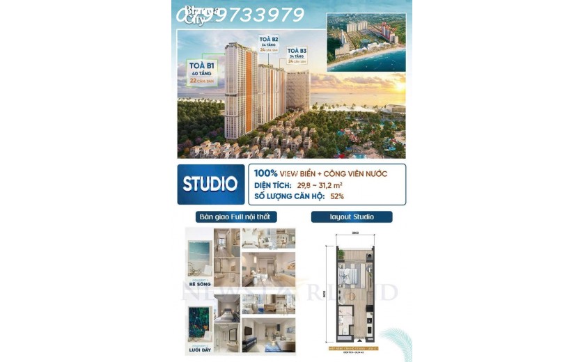 Bán căn hộ cao cấp biển Vũng Tàu giá 2,8 tỷ chủ đầu tư Sun group 0799733979